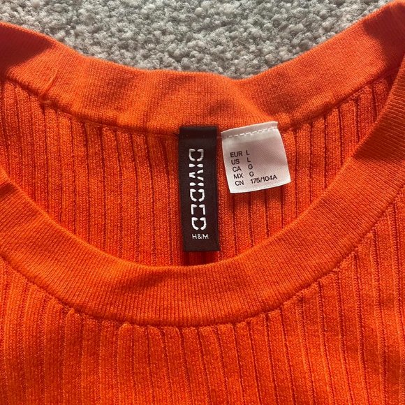 H&M Womens Orange Crop-top